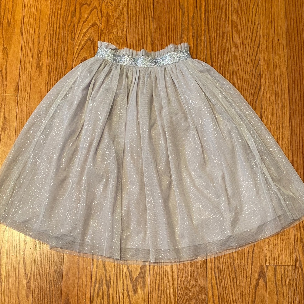 Elegant Silver Glitter Skirt Kids